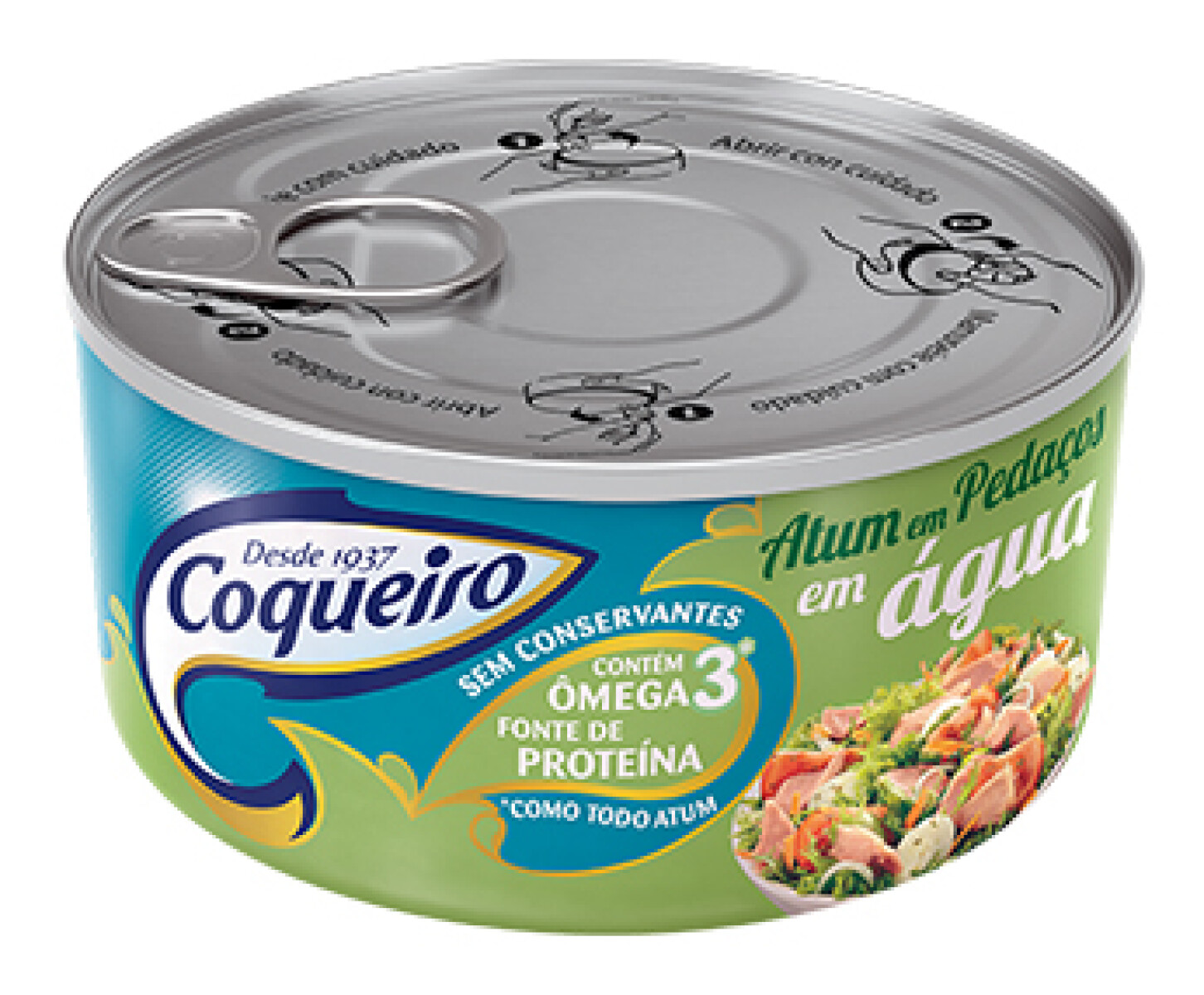 ATUN COQUEIRO TROZOS NATURAL 170 GR 