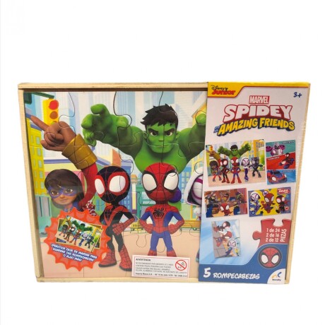 Puzzle Spidey en Madera 5 en 1 Puzzle Spidey en Madera 5 en 1