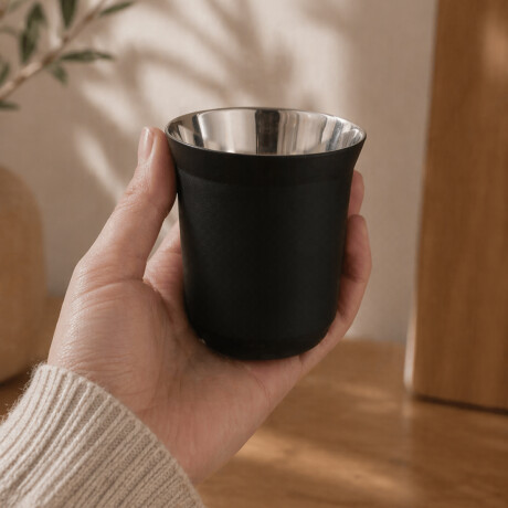 Taza pocillo de acero doble pared - 160ml Negro