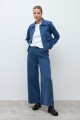 Chaqueta de jean texturada jean medio