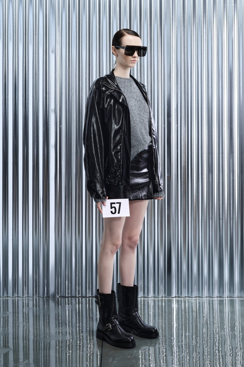 CHAQUETA EFECTO PIEL Negro