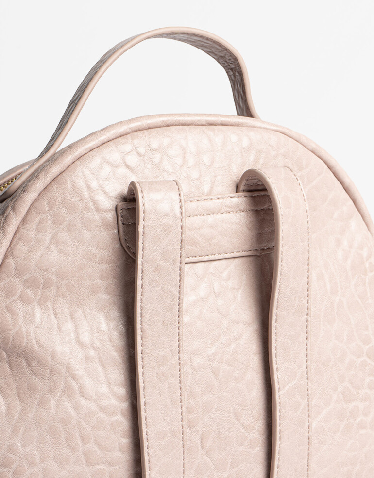 Mochilas Urbanas Mochila Efecto Croco - Rosa Piel