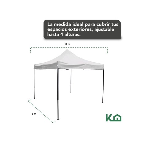 Gazebo reforzado toldo carpa 3x3mt Blanco Acero Gazebo reforzado toldo carpa 3x3mt Blanco Acero