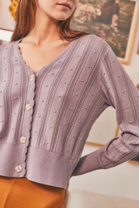 Cardigan Textura Lila
