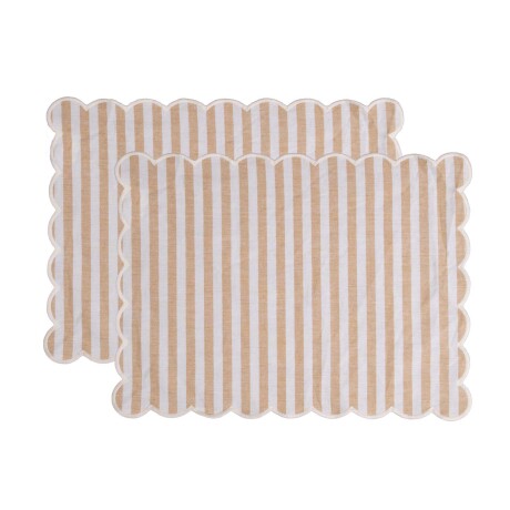 SET INDIVIDUALES X 2 ALGODON AMARILLO SCALLOP MOSTAZA