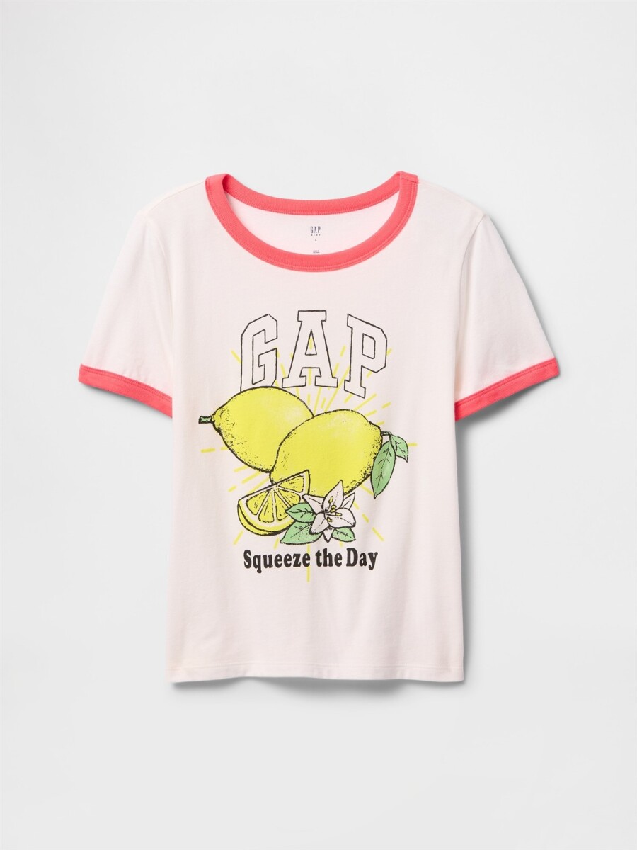 Remera Logo Gap Niña - Fresh Coral 
