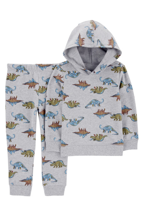 Set dos piezas de algodón, pantalón y buzo con capucha, diseño dinos Set dos piezas de algodón, pantalón y buzo con capucha, diseño dinos