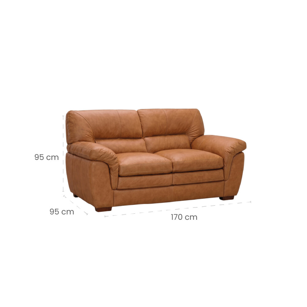 Sillon Livintus 2 Cuerpos Cuero Natural Miel