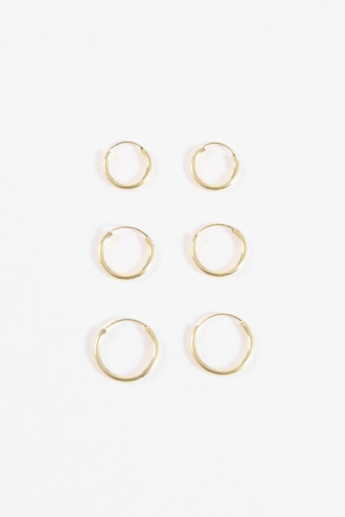 Set de aros pequeños dorado