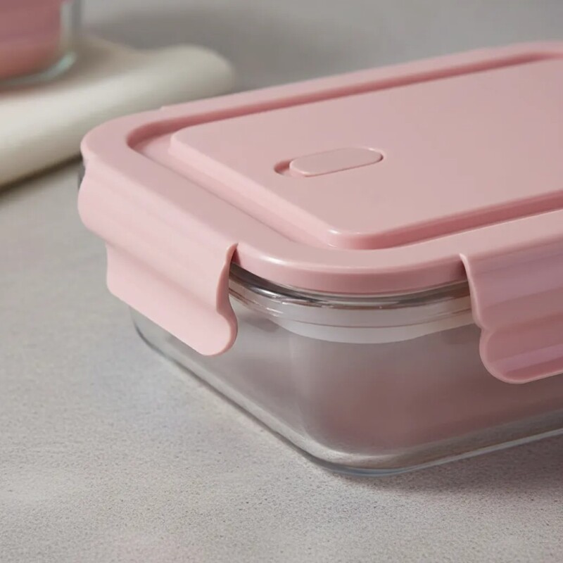 Recipiente Rectangular de Vidrio C/Trabas 680 ML - X-BX1002 Recipiente Rectangular de Vidrio C/Trabas 680 ML - X-BX1002