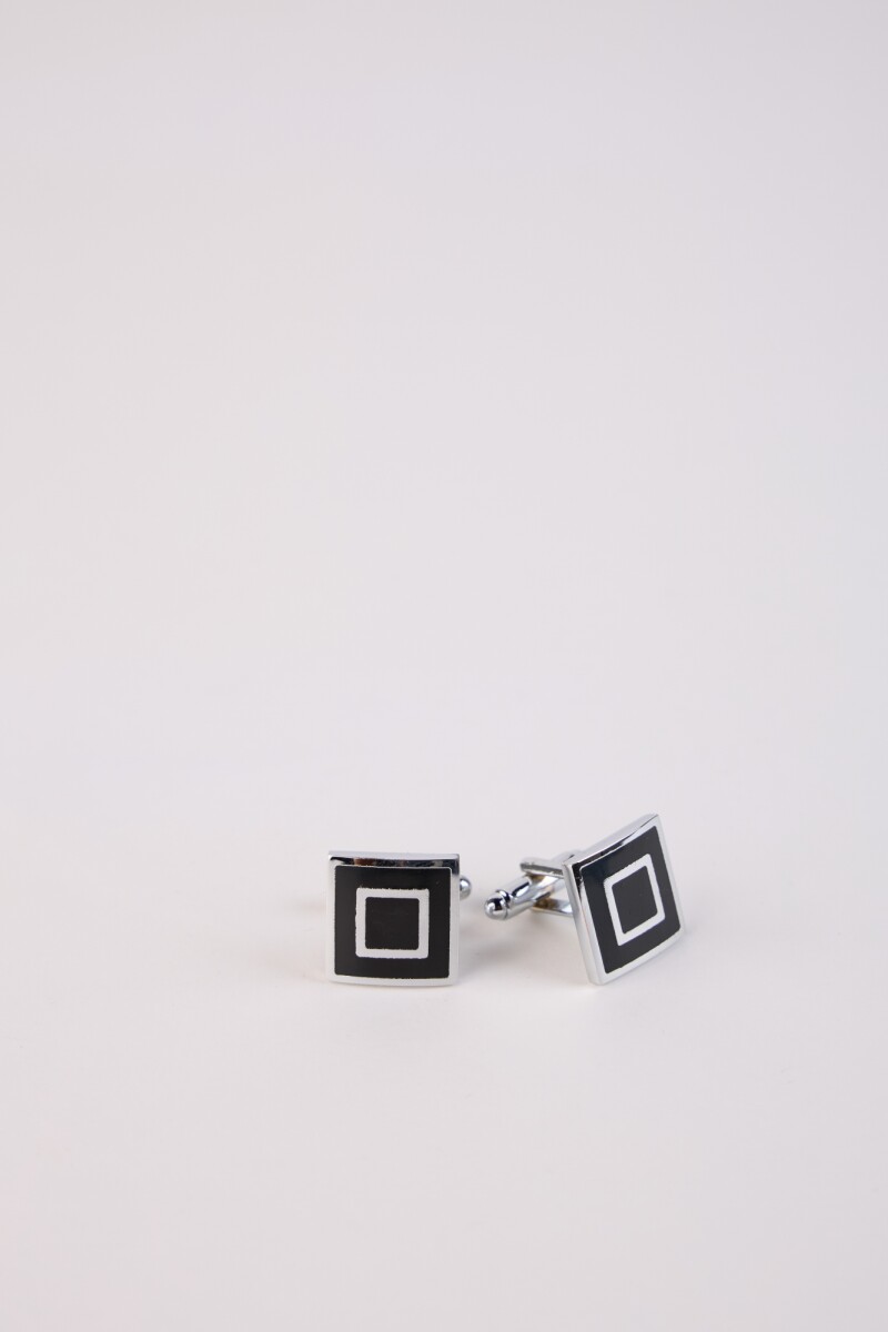 Gemelos Acero con Negro 