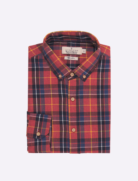 Camisa cuadros ladrillo