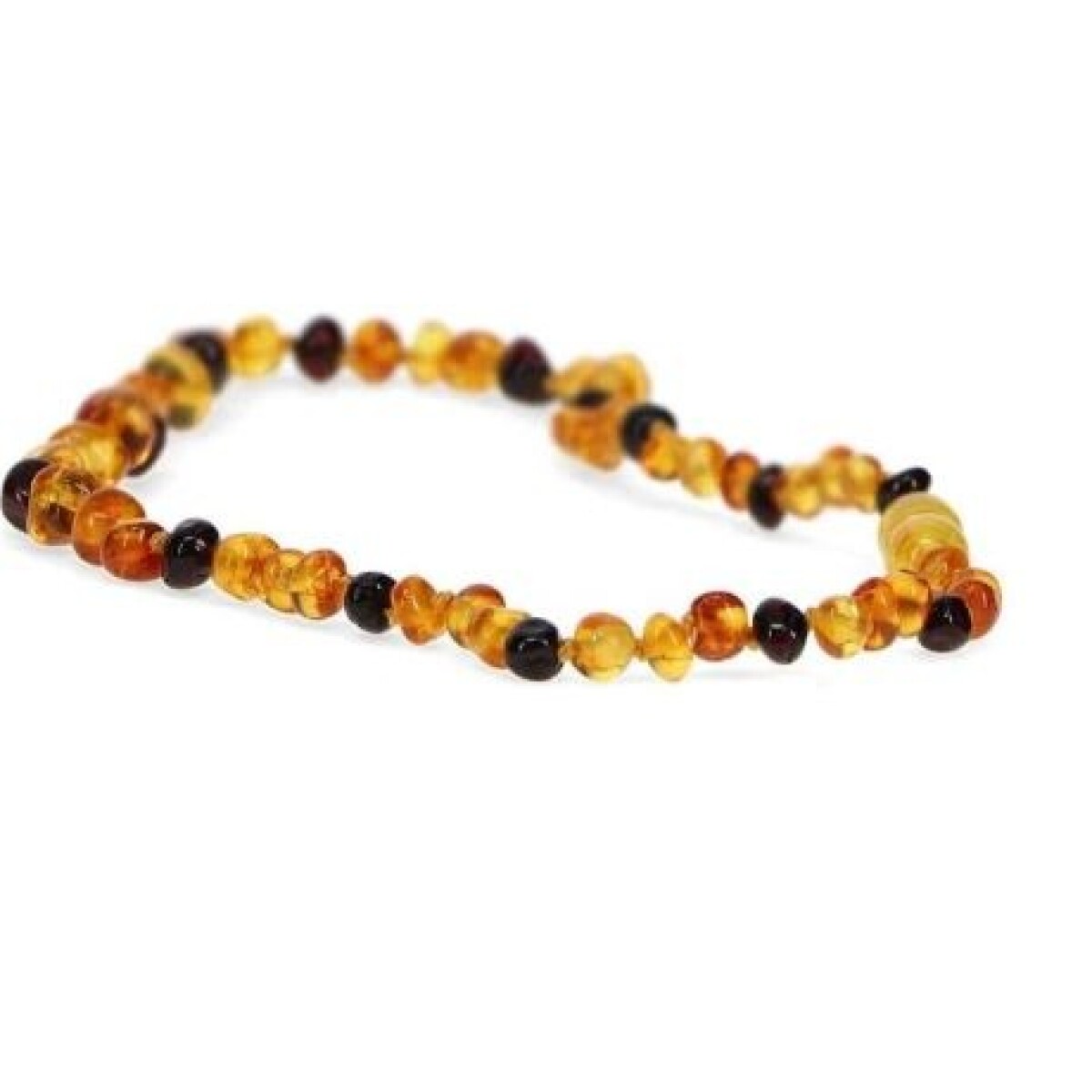 Collar ambar piedra redonda - natural 