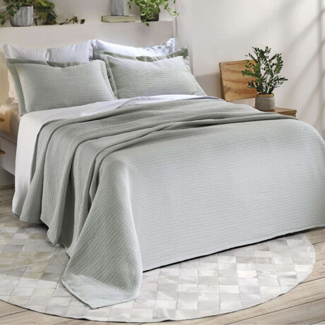 Juego Colcha y Funda Dohler 1 Plaza 100% Microfibra Gris