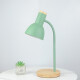 Lampara De Escritorio Portatil Nordica Con Madera Vintage Verde