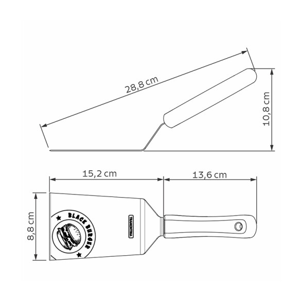 Espatula hamburguesera 6" negra "BLACK BURGER" -TRAMONTINA TN9600