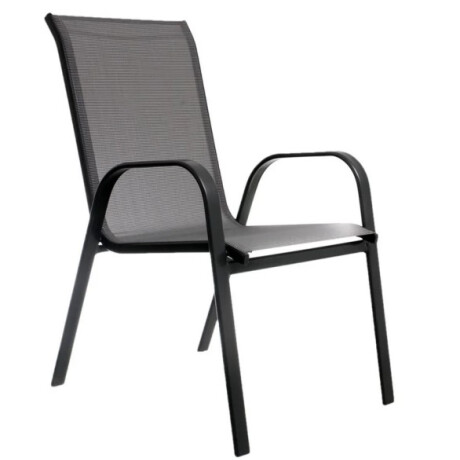 Silla de exterior Textilina Sling de acero gris Silla de exterior Textilina Sling de acero gris