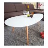 Mesa céntrica Selecta en madera de bamboo 99x70x46cm Blanco