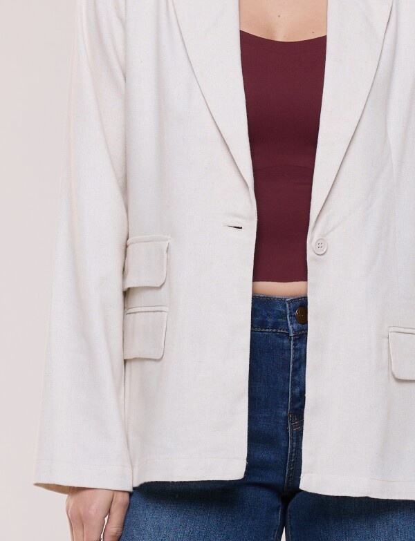 Blazer Sastrero De Lino BEIGE CLARO