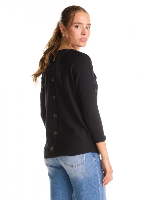 Buzo Espalda Botones NEGRO