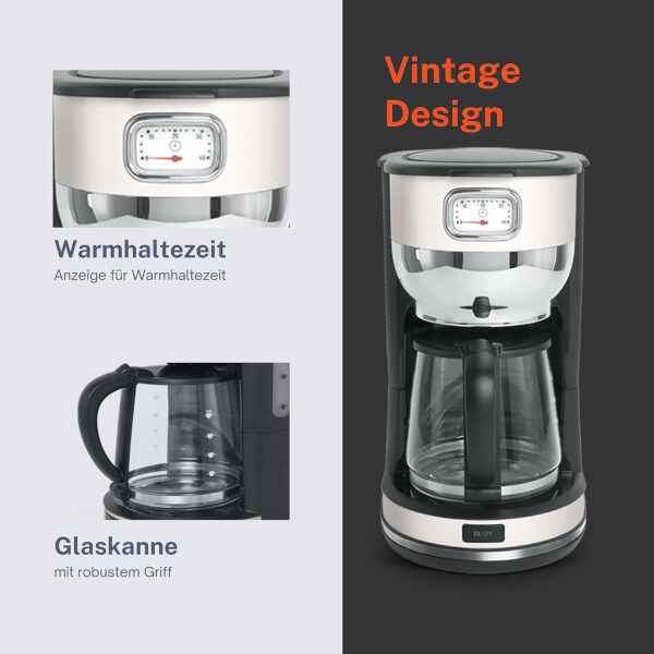 Cafetera Vintage Muse Ms220sc 10 Tasas Jarra Cristal CREMA