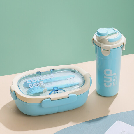 Set De Lonchera Escolar Completo Celeste