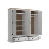 Ropero 4 puertas 2 Cajones Madera - Linea mexicana Blanco