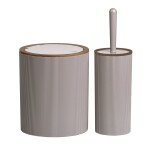 SET 2PCS BAÑO PP Y MADERA BEIGE SET 2PCS BAÑO PP Y MADERA BEIGE