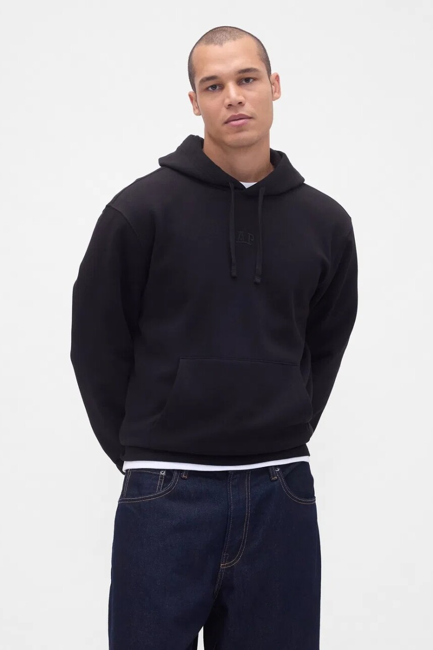 Buzo Canguro Mini Logo Gap Hombre Black