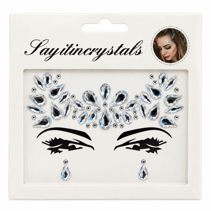 Sticker para Rostro Diamante Plateada
