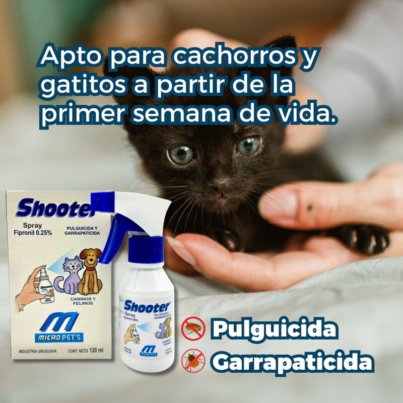SHOOTER SPRAY 120 ML ANTIPULGAS Y GARRAPATAS PARA PERROS Y GATOS SHOOTER SPRAY 120 ML ANTIPULGAS Y GARRAPATAS PARA PERROS Y GATOS