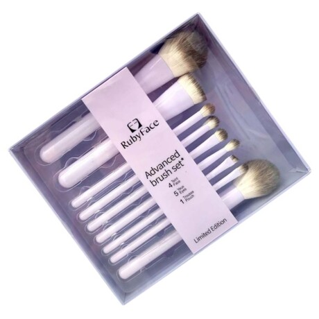 Set de Brochas Completo Pinceles Maquillaje Lila
