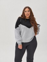 Buzo Mocca Negro y gris