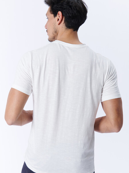 Remera Manga Corta Slub Blanca