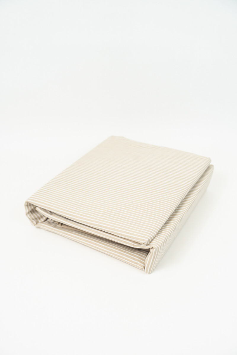 Sábanas 2 Plazas 144 Hilos Stripes - Taupe / Mink / Vison 