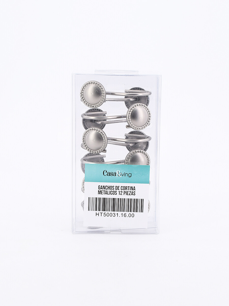 GANCHOS CORTINA METALICOS - PLATEADO 