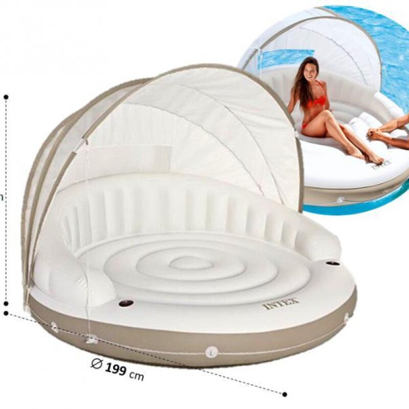 INTEX ISLA INFLABLE FLOTANTE PARA AGUA CON TOLDO Intex Isla Inflable Flotante Para Agua Con Toldo