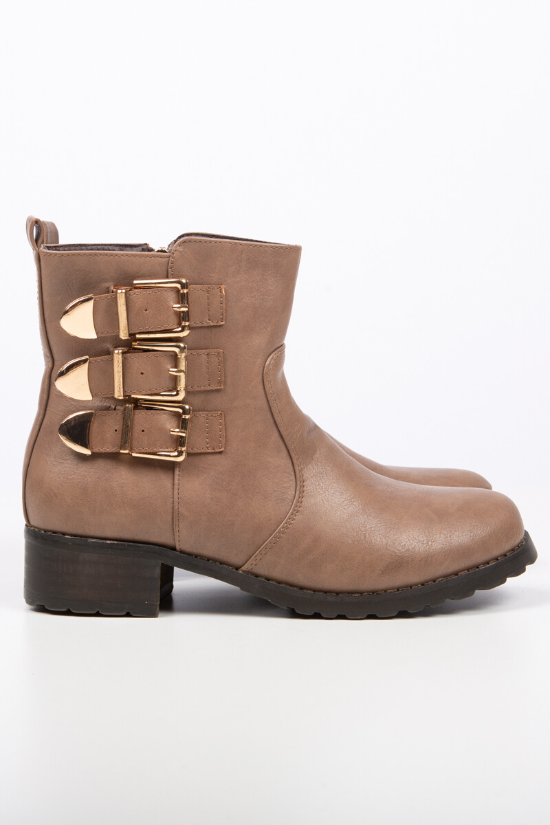 Bota con hebillas - Khaki 