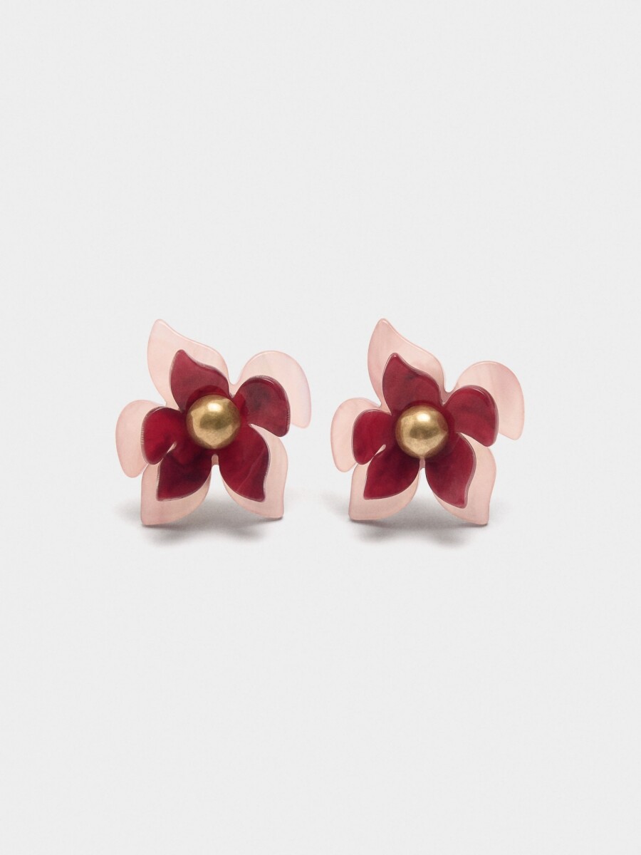 Pendientes De Flor De Resina multicolor