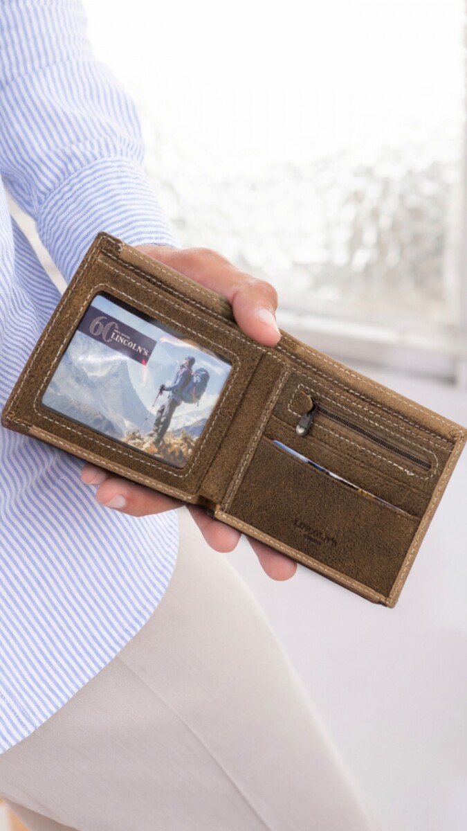 BILLETERA CUERO ORFEO - NUEZ C/JASPEADO 