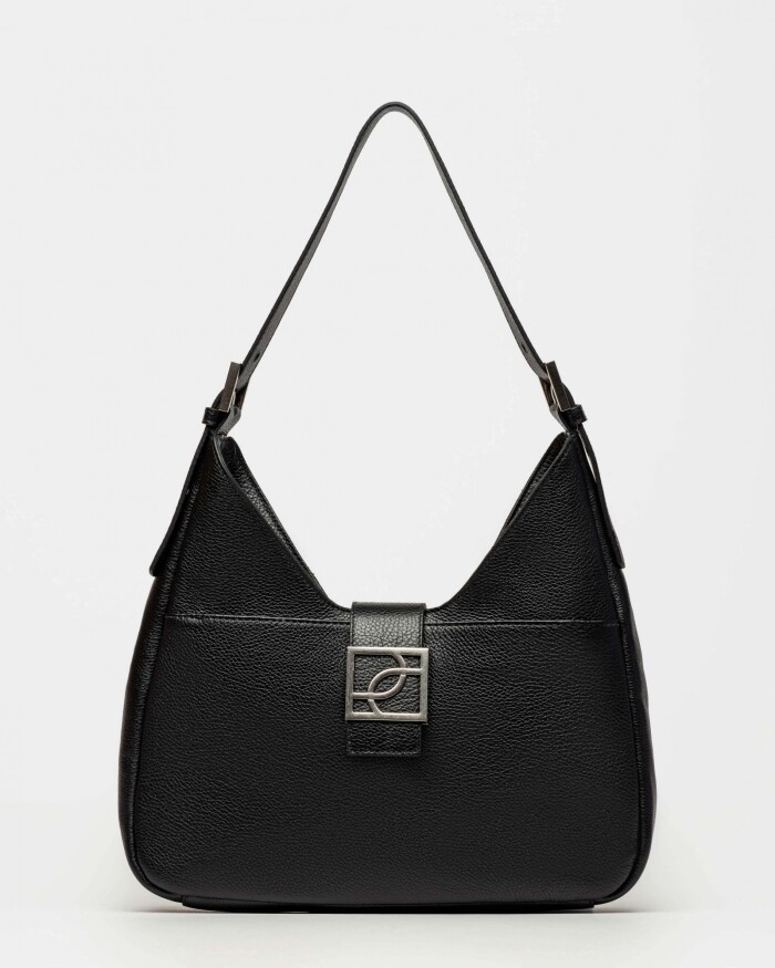 Bolso Signature en cuero graneado Negro