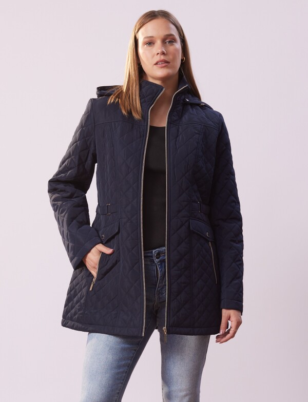 Campera Capitoneada Capucha AZUL