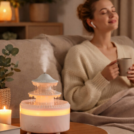 Difusor vaporizador de aceites estilo fuente Blanco