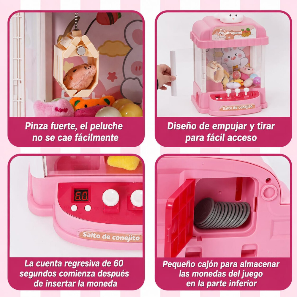 Mini máquina atrapa peluches con luz y sonido Mini máquina atrapa peluches con luz y sonido