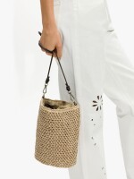Bolso Bandolera Efecto Rafia Con Asa Versátil natural