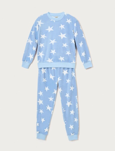 PIJAMA INFANTIL ESTAMPADO CELESTE