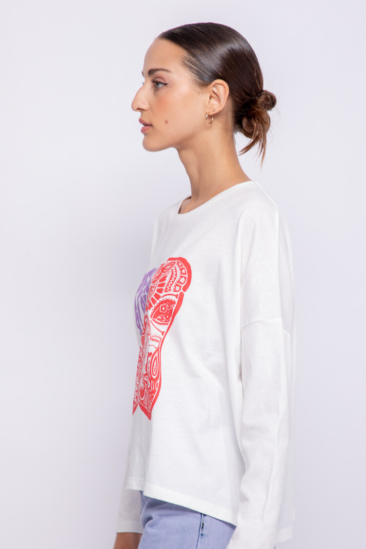 REMERA PEACE AND LOVE Crudo