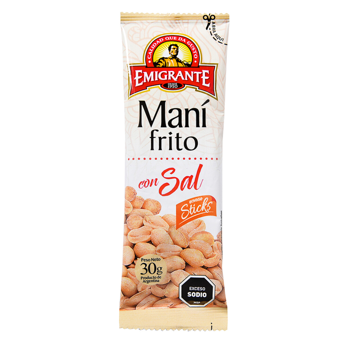 STICK MANI REPELADO EMIGRANTE FRITO CON SAL 30G 