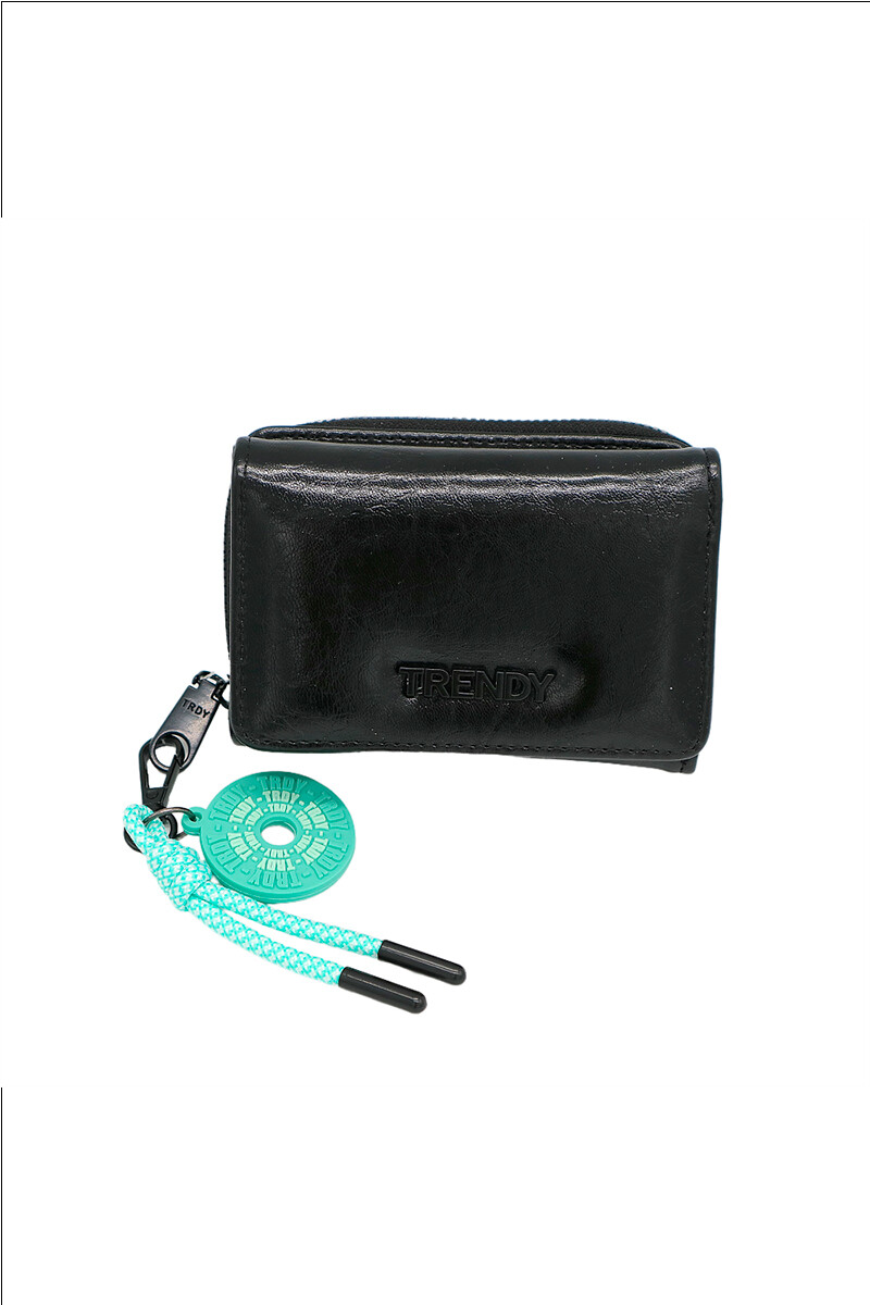 Billetera Trendy con llavero - Negro 