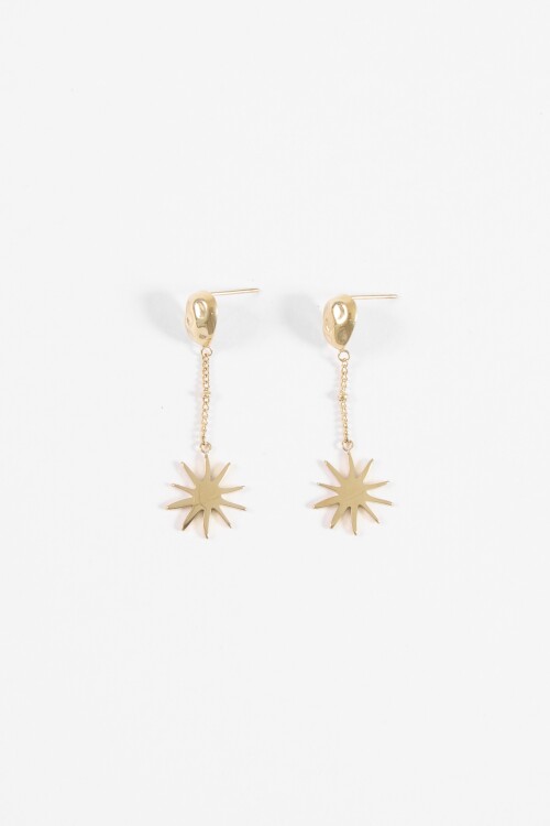 Caravanas largas sol dorado